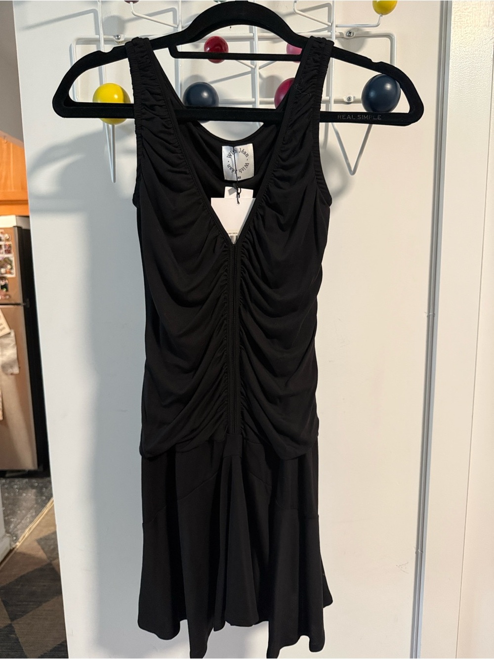 NWT With Jean - Bobby Black Ruched Mini Dress